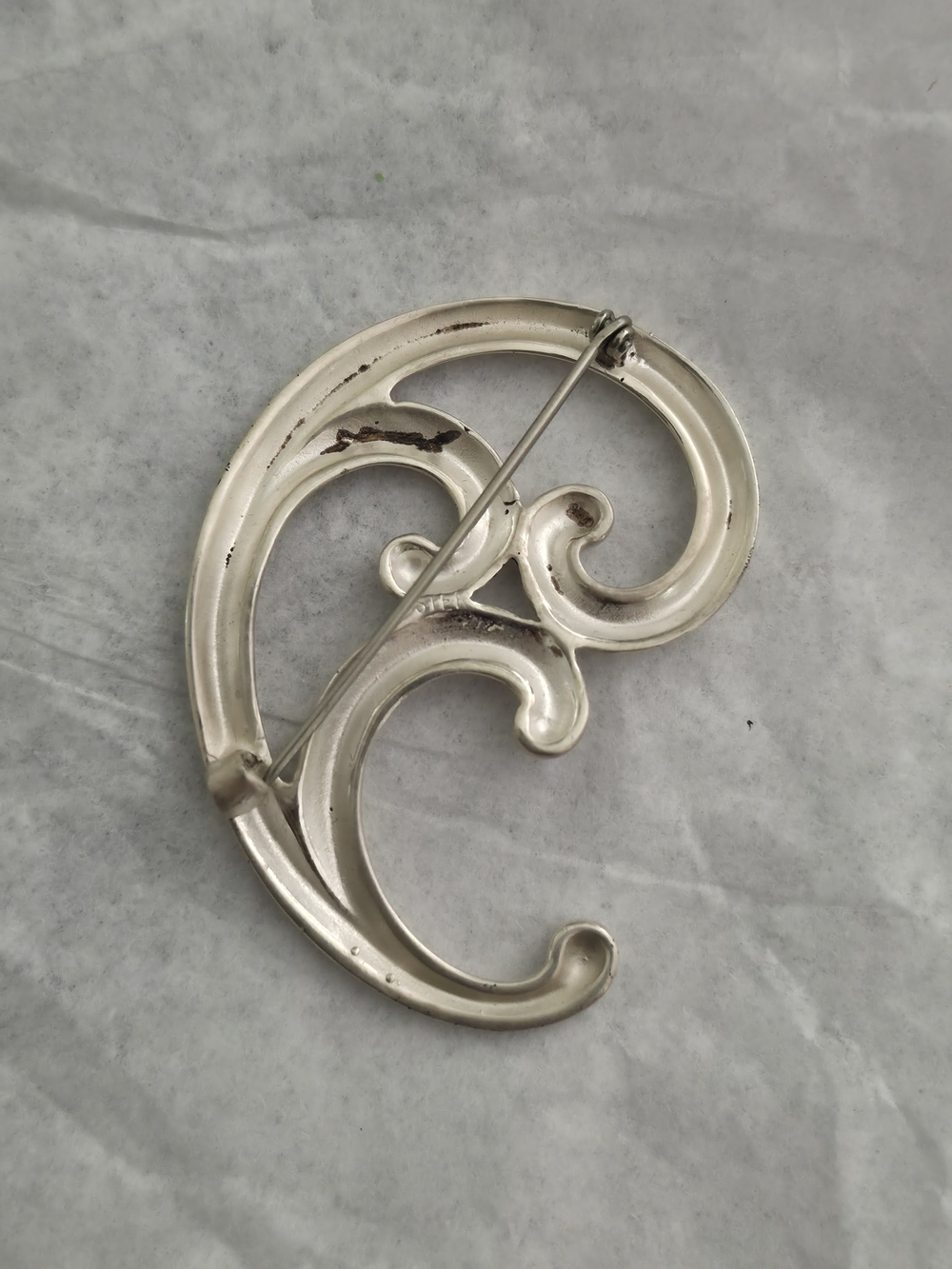 Vintage Silver Scroll Statement Brooch - Picture 2 of 3